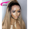 1B27 Glattes Haar Lace Front Echthaarperücken mit Babyhaar Preplucked Ombre Honigblonde Brasilianische Remy Lace Front Perücke