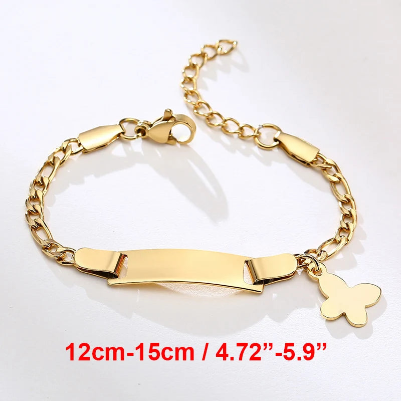Vnox Personalize Mom Daughter Son Name Bracelets Non Allergy Stainless Steel Baptism Custom Love Baby Gifts Adjustable Jewelry