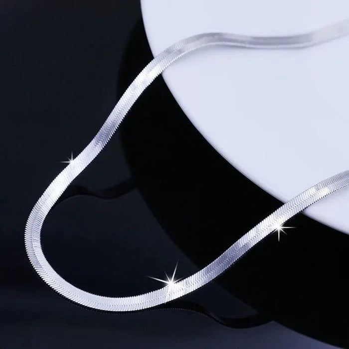 Neues 925er Sterlingsilber, feine 4mm Klingenketten-Halskette für Damen und Herren, luxuriöser Hochzeitsparty-Schmuck, beste Freundin, Weihnachtsgeschenke