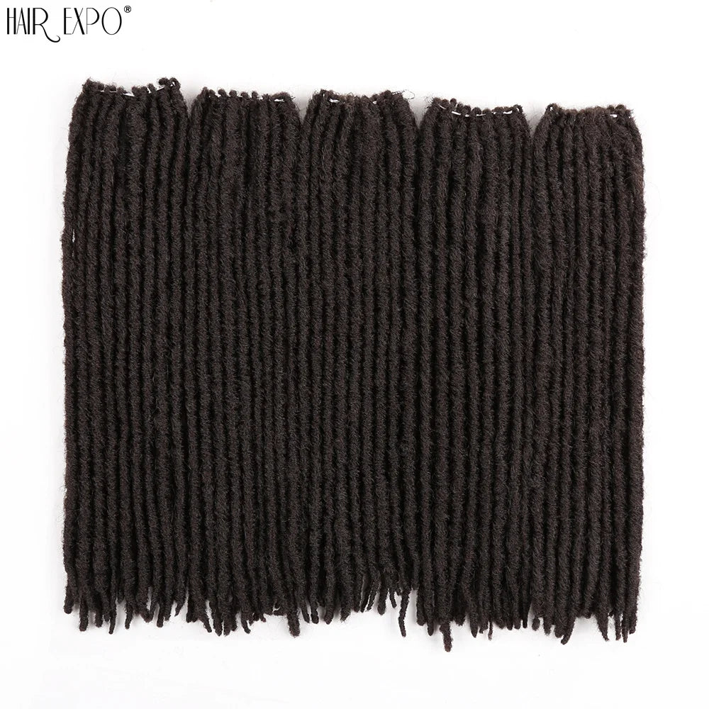 18"Synthetic Faux Locs Crochet Braids Hair Knotless Dreadlocks Straight Gypsy Locs Hair Ombre Braiding Hair Extensions For Women