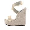Eilyken Super High Peep Toe Gladiatoren-Wedges Sandalen Damen Bedeckte Ferse Plateau Mode Sommerschuhe Größe 35-42