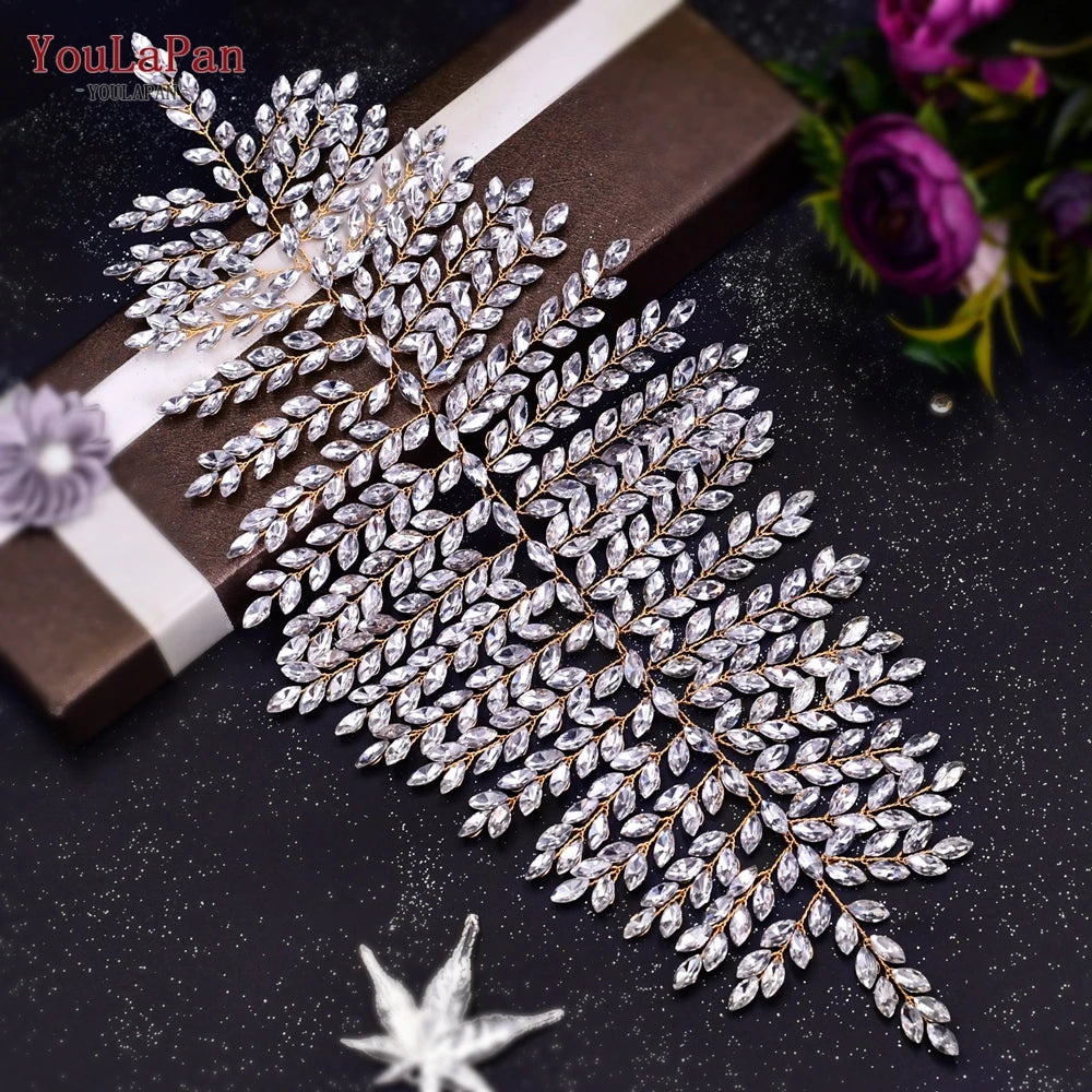 YouLaPan HP238 Bridal Crown Wedding Tiaras and Crown Bridal Tiara Luxury Hair Wedding Accessories Boho Wedding Headband Headwear