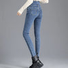 Thermal Winter Thick Fleece High-waist Warm Skinny Jeans Thick Women Stretch Button Pencil Pants Mom Casual Velvet Jeans