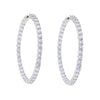 Iced Out Big Hoops Bling 5A Round Cubic Zirconia 55mm Huggie Earring For Women White Pink Colorful CZ Pinky Hoops Jewelry