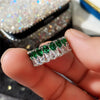 Huitan Fashion Eternity Promise Rings Women Colorful Cubic Zircon Stylish Female Accessories for Party Daily Wear Luxury Jewelry