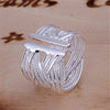 DOTEFFIL 925 Sterling Silver Interwoven Web Bangle Ring Set For Woman Wedding Engagement Party Fashion Charm Jewelry