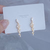 Charm 18k Echtgold Blätter Ohrringe für Frauen Exquisite Kleine Zirkonia Ohrstecker Elegante Koreanische Kristall Hochzeit Ringanhänger