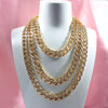 Caraquet Punk Hip Hop Cuban Link Chain Choker Necklace Iced Out Rapper Crystal Necklace Fashion Bling Rhinestone Jewelry Gift