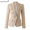 HarleyFashion 2024 Luxuriöse Frühlingskollektion Strukturiertes Muster Formelle Jacke Damen Blazer