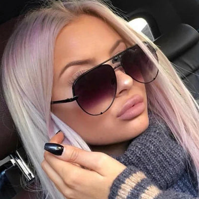 Vintage-Flieger-Sonnenbrille für Damen, Marken-Designer-Sonnenbrille, weibliche Retro-Verlaufs-Spiegel-Mode-Fahrerbrille, Oculos De Sol