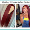 13X4 HD Transparente Lace Front Perücken Burgunderrote Echthaarperücken Vorgezupft 30 Zoll Body Wave Lace Front Perücken für Frauen Gelockt