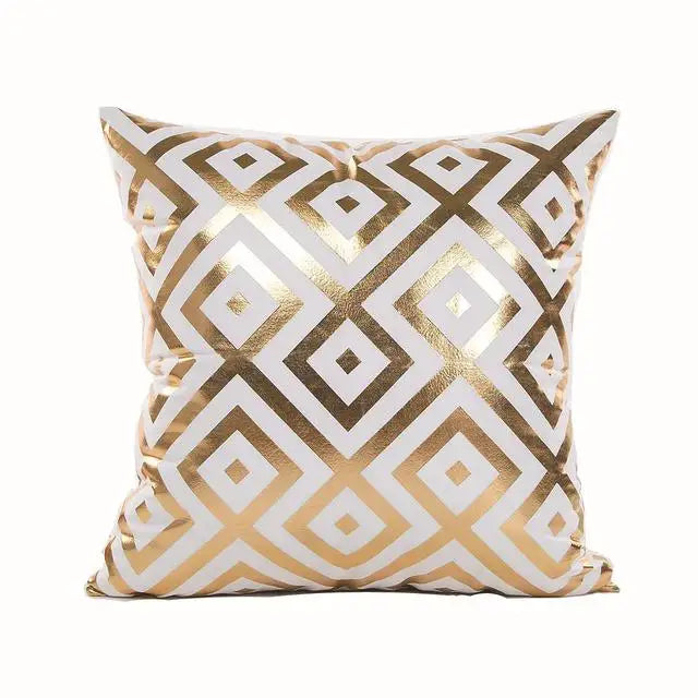 Liebe Schwarz-Weiß-Bräunungs-Kissen Zierkissen Goldfolie Geometrischer Kissenbezug Wohnkultur Sofa Wurfkissen 17*17 Zoll