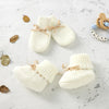 Baby Shoes + Gloves Set Knit Newborn Girls Boys Boots Mitten Fashion Butterfly-knot Toddler Infant Slip-On Bed Shoes Hand Made