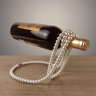 Kreative Perlenkette Weinflaschenhalter Luxus Magie Metall Harz Hängende Suspension Weinregal Flaschenhalter Heim Desktop Dekoration