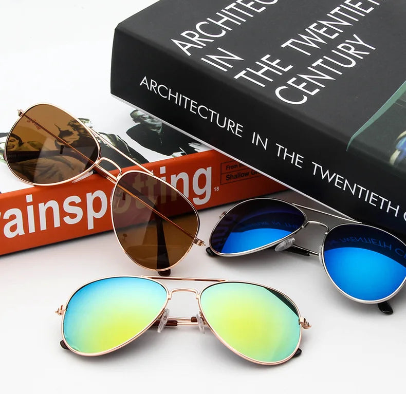 Classic Aviation sunglasses For Boy And Girl Colorful Mirror Pilot Sun Glasses Children Sunglasses Kids Sunglasses Eyewear