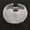 TREAZY Luxury 15 row Rhinestone Full Crystal Bracelet for Women Cuff Bangle Wedding Bridal Gold Silver Color Statement Bracelets