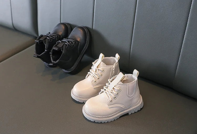 Autumn Winter Kids Boots Warm Plush Boys Toddler Girls Boots Fashion Leather Children Casual Shoes Boys Girls Boots for Kids