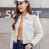 New Long Sleeve winter Slim White Black Jeans Top For Women Solid Denim Jacket Women Short Overcoat Ladies Jackets Tops