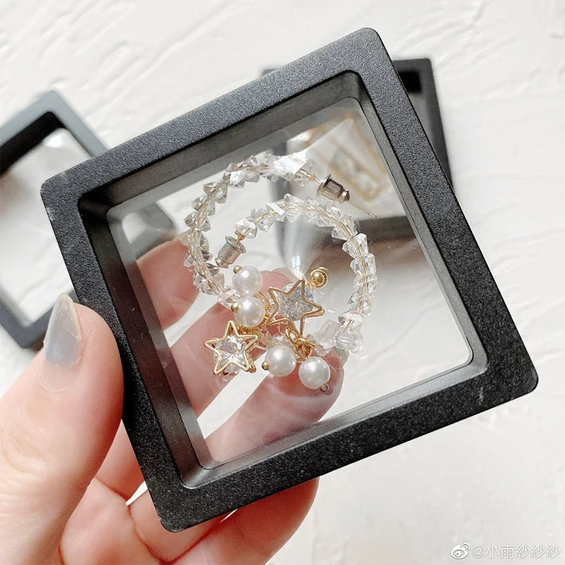 10PCS Plastic 3D Floating Jewelry Display Stands Clear Necklace Bracelet Holder for Gift Shop Storage Organizer Box Wholesale