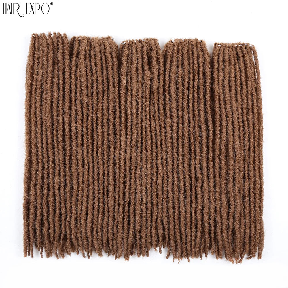 18"Synthetic Faux Locs Crochet Braids Hair Knotless Dreadlocks Straight Gypsy Locs Hair Ombre Braiding Hair Extensions For Women