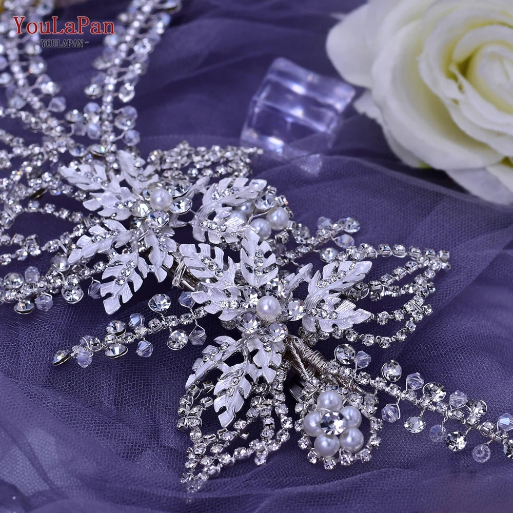 YouLaPan HP238 Bridal Crown Wedding Tiaras and Crown Bridal Tiara Luxury Hair Wedding Accessories Boho Wedding Headband Headwear