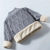 boys Plus velvet Warm turtleneck sweater Pullovers plush inside Thicken sweaters girls Winter Autumn Knitted Loose jacket 2-10Y