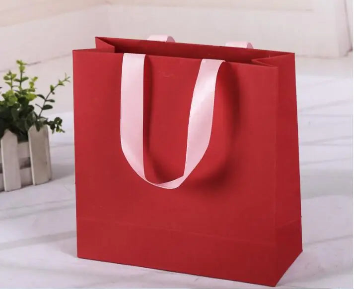 100pcs Custom LOGO Shopping bags High quality thick Paper Tote bags  for  Jewelry bag