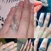 Huitan Graceful Leaves Both End of Open Ring Silver Color Cocktail Party Rings Shine Crystal Zircon Fashion Women Jewelry
