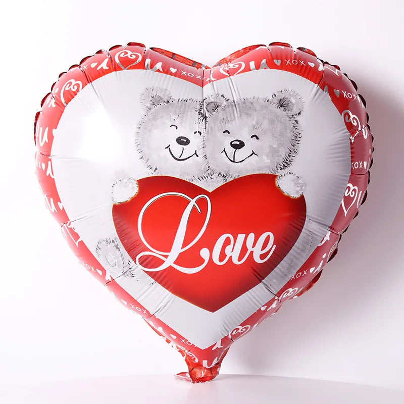 10 Stück 18 Zoll Valentinstags-Heliumballons, „I Love You“ Herzfolienballon, Romantische Hochzeits-Valentinstags-Partydekorationen