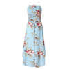 Women Holiday Floral Print Long Dresses Summer Spaghetti Strap Beach Swing Party A Line Dress Sexy Backless Irregular Dress Robe