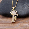 Nidin New Luxury Copper Zircon A-Z Crown Alphabet Pendant Chain Necklace Hip-Hop Style Fashion Woman Man Initial Name Jewelry