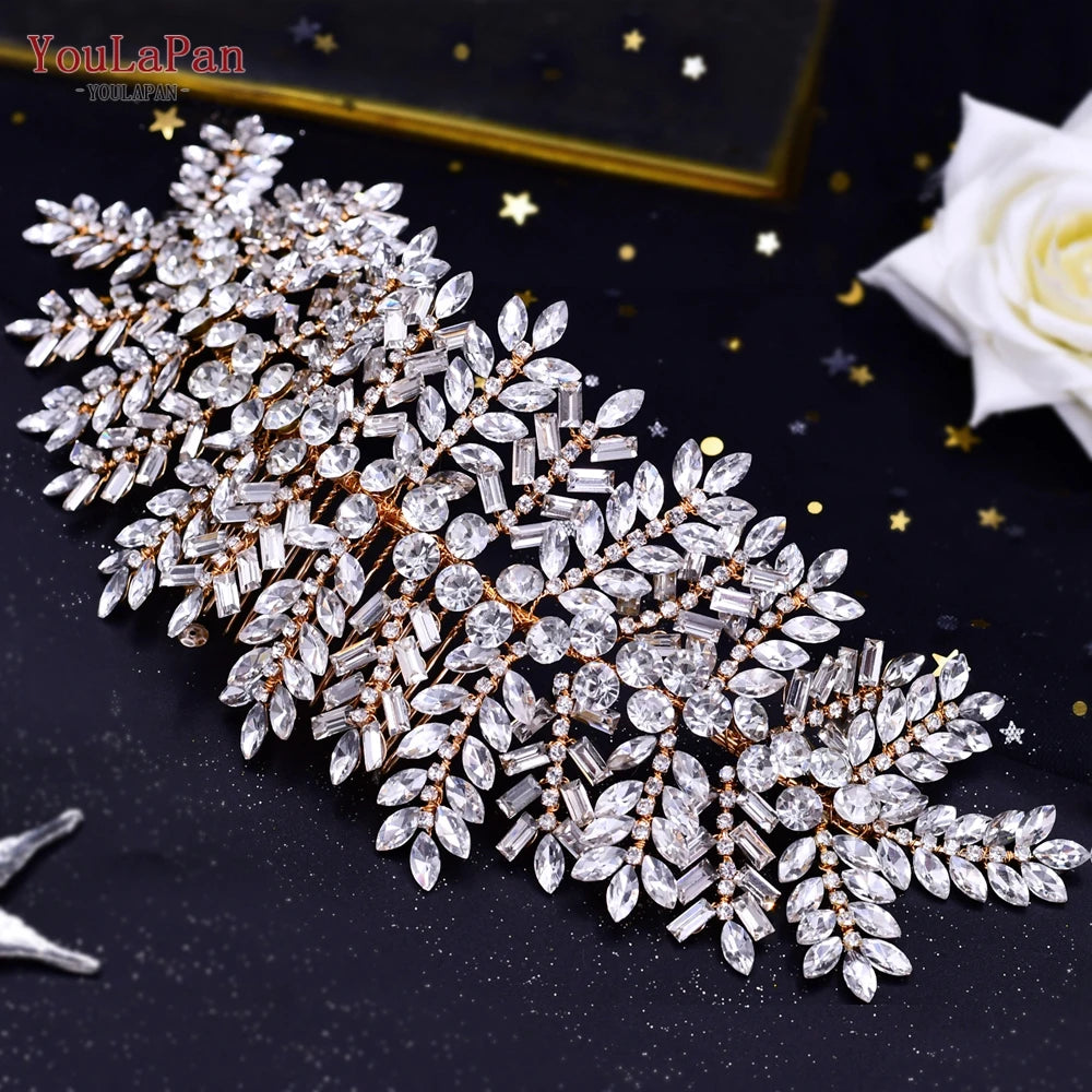 YouLaPan HP238 Bridal Crown Wedding Tiaras and Crown Bridal Tiara Luxury Hair Wedding Accessories Boho Wedding Headband Headwear