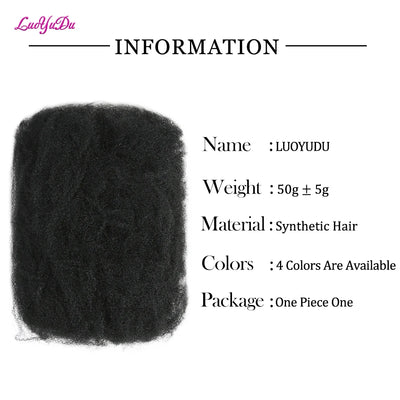 Afro kinky Curly Synthetic Braiding Hair Extensions For DIY Good Omens Cosplay 10 Inch 50g/pcs For Dreadlocks Twist Braids Hair
