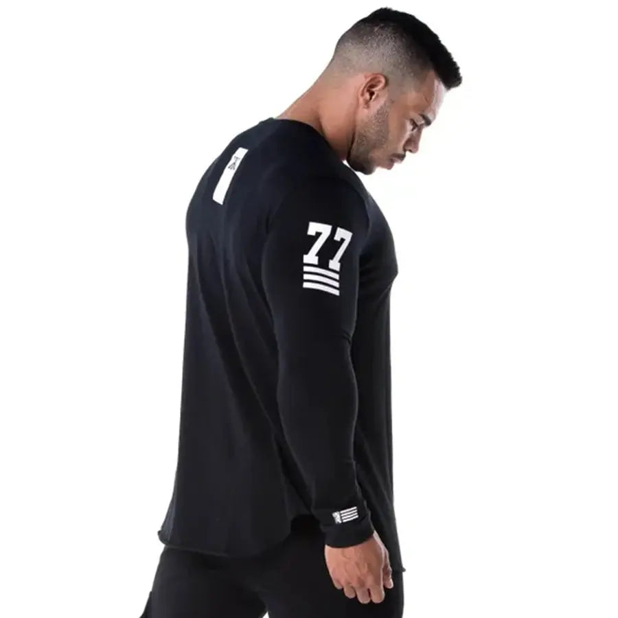 Men Bodybuilding Long Sleeve Shirt Male Casual Fashion Skinny T-Shirt Gym Fitness Workout Tees Tops Running Quick Dry Clothing
