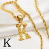Anniyo A-Z Letters Necklaces Women Men Gold Plated Initial Pendant Rope Chain English Letter Jewelry Alphabet African #058002B