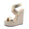 Eilyken Super High Peep Toe Gladiatoren-Wedges Sandalen Damen Bedeckte Ferse Plateau Mode Sommerschuhe Größe 35-42