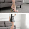 Women's Sandals High Heels 12CM New Chain Ankle Strap Gold White Pointed Toe Female Party Shoes Sandalias de mujer Size 35-42