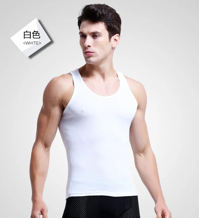 3pcs/lot Cotton Mens Underwear Sleeveless Tank Top Solid Muscle Vest Undershirts O-neck Gymclothing T-shirt men's vest Male 4XL