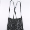 Women Sexy Suspender Mid-length Bodycon Dress Fashion Solid Color Leather Bandage Backless Skinny Split Dress For Female Mujer