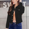 New Long Sleeve winter Slim White Black Jeans Top For Women Solid Denim Jacket Women Short Overcoat Ladies Jackets Tops