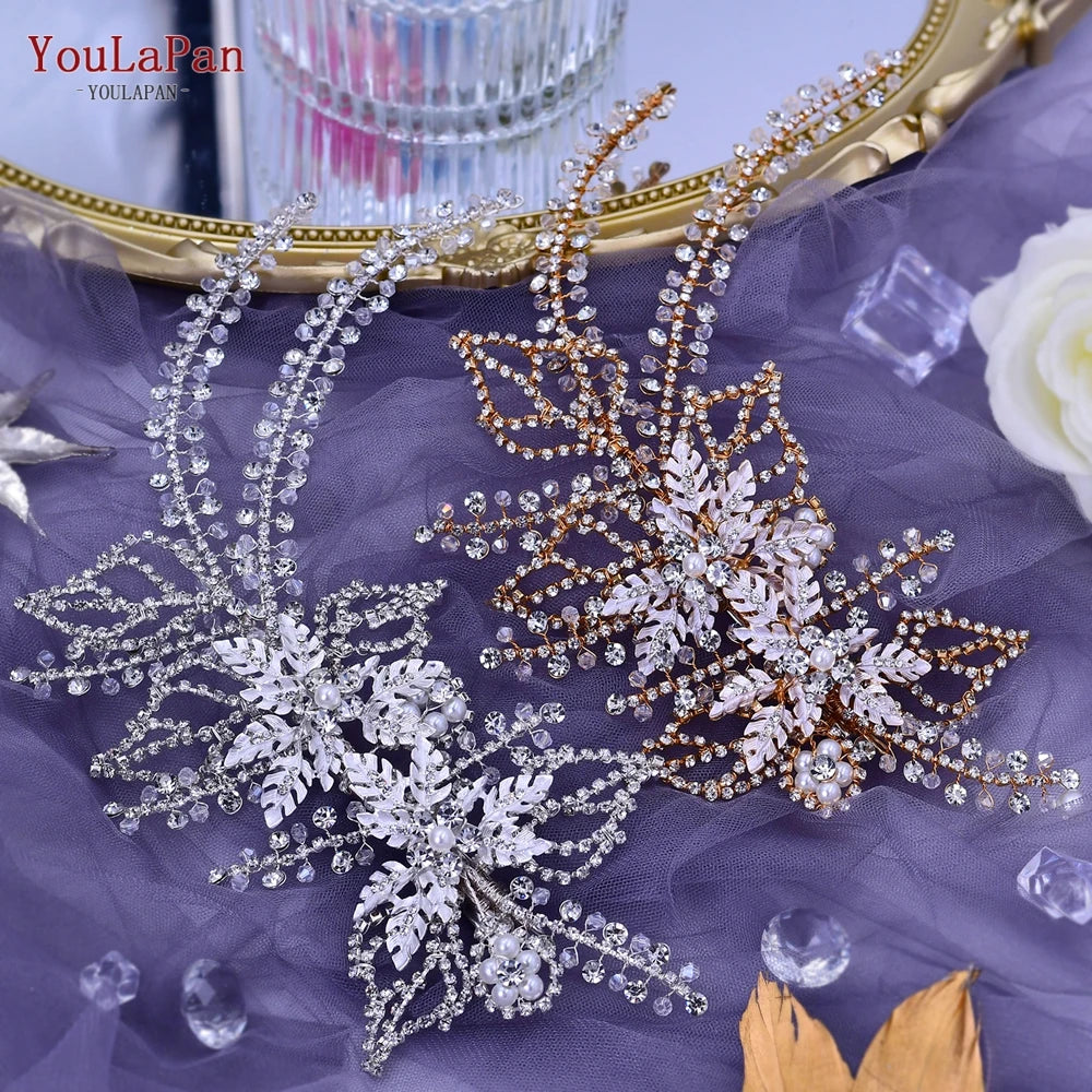 YouLaPan HP238 Bridal Crown Wedding Tiaras and Crown Bridal Tiara Luxury Hair Wedding Accessories Boho Wedding Headband Headwear