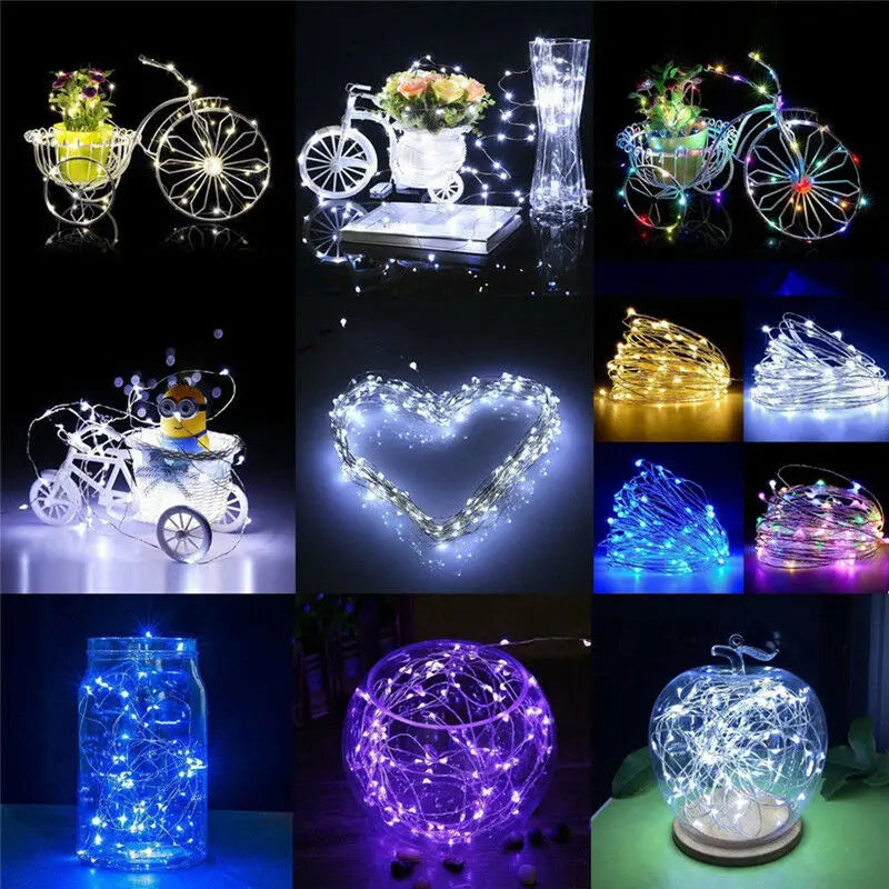 1M 2M 3M 5M 10M Kupferdraht LED Lichterketten Festbeleuchtung Lichterkette für Weihnachtsbaum Hochzeitsfeier Dekoration