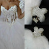 Customized Sweetheart Wedding Dresses Corset Bodice Sheer Bridal Ball Crystal Pearls Beads Rhinestones Tulle Wedding Bridal Gown