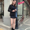 Women Vintage Fashion Blazer Denim Patchwork Jackets 2022 Autumn Winter Irregular Coat Women Long Sleeve Loose Korean Outerwear