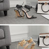 Sommer 12CM Gladiator High-Heel Sandalen für Damen Mode Spitze Offene Zehen Schnür-Stiletto Damen Riemchen-Hochzeitsschuhe Schwarz Rot