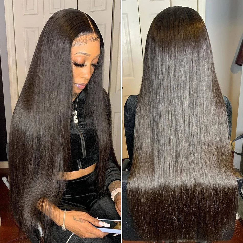 Hd Lace Frontal Wig 13x6 Lace Front Wig Human Hair 30Inch Bone Straight Transparent Lace Human Hair Wigs HD Lace 4x4 Closure Wig