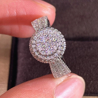 Huitan Temperament Sweet Wedding Accessories Women's Ring Full Paved Shiny CZ Stone Bow Shaped New Designed Lady Fashion Jewelry
