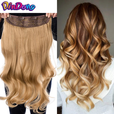 DinDong Clips In Haarverlängerungen 32 Zoll Synthetisch Gewellt 210 g Hochwertiges Hitzebeständiges Haar 613# Hellblond Braun 19 Farben Verfügbar