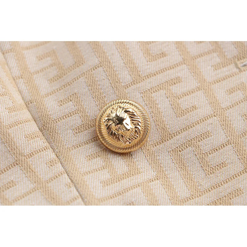 HarleyFashion 2024 Luxuriöse Frühlingskollektion Strukturiertes Muster Formelle Jacke Damen Blazer