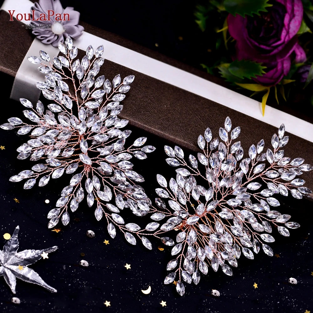 YouLaPan HP238 Bridal Crown Wedding Tiaras and Crown Bridal Tiara Luxury Hair Wedding Accessories Boho Wedding Headband Headwear